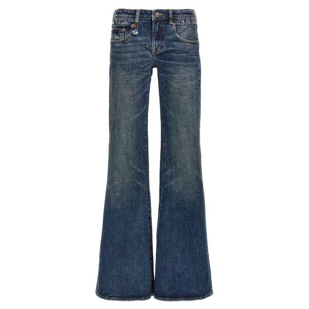 R13 Blue Cotton Flared Women's Jeans